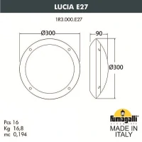 Уличное бра Fumagalli Lucia 1R3.000.000.WYE27OR1 белый/оранж., опал