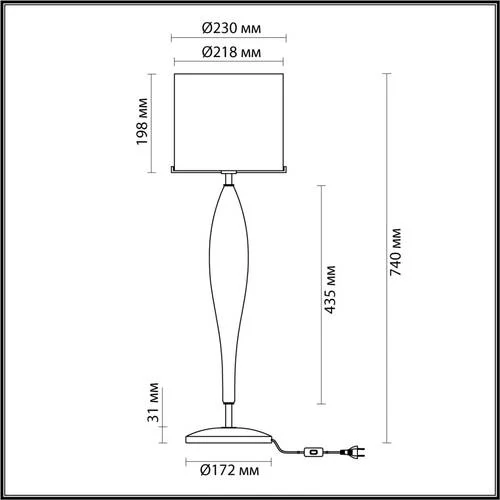 Высокая Лампа Tower, 1xe27, Золотой (Odeon Light, 4850/1t) - Amppa.ru