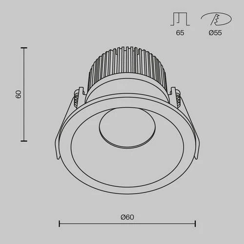 Встраиваемый светильник Downlight Zoom, LED 6W, 3000K, Белый (Maytoni Technical, DL034-01-06W3K-D-W) - Amppa.ru