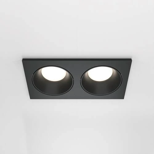 Встраиваемый светильник Downlight Zoom, 2xGU10 Черный (Maytoni Technical, DL033-2-02B) - Amppa.ru