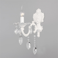 Классическое бра с хрусталем 10108/1 белый/прозрачный хрусталь Strotskis (Eurosvet, a045450)