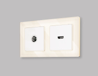 Комплект механизма TV розетки оконечной ALFA Белый матовый 50-870 MHz 1dB QUANT (AP1330, VM202) (Ambrella Volt, MA133010)